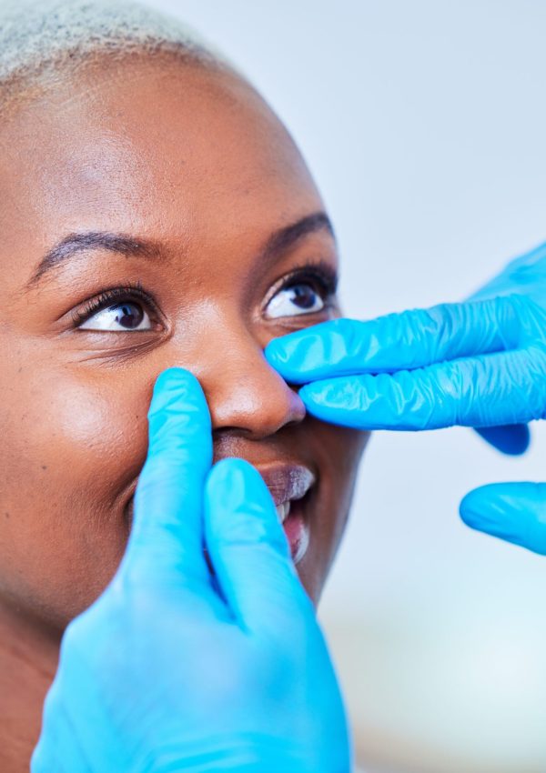 Doctor,Hands,,Woman,And,Rhinoplasty,For,Nose,Job,,Cosmetics,And